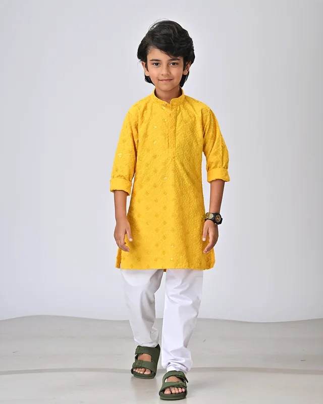 Chikankari kurta, festive — Kidswear at A1 Bazaar